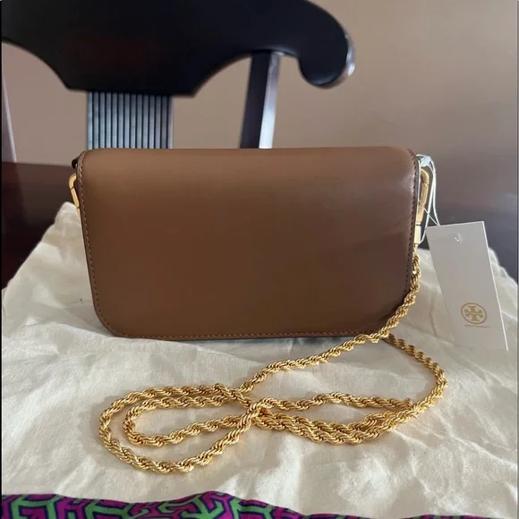 Tory Burch Eleanor phone crossbody in Moose NEW - Picture 8 of 13